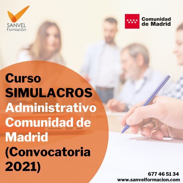 Simulacros de Administrativo de la Comunidad de Madrid (Convocatoria 2021)