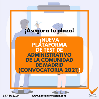 Plataforma de Test Administrativo de la Comunidad de Madrid (Convocatoria 2021)