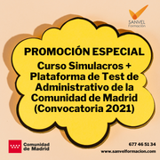 PROMOCIÓN ESPECIAL Simulacros + Plataforma de Test Administrativo de la Comunidad de Madrid (Convocatoria 2021)